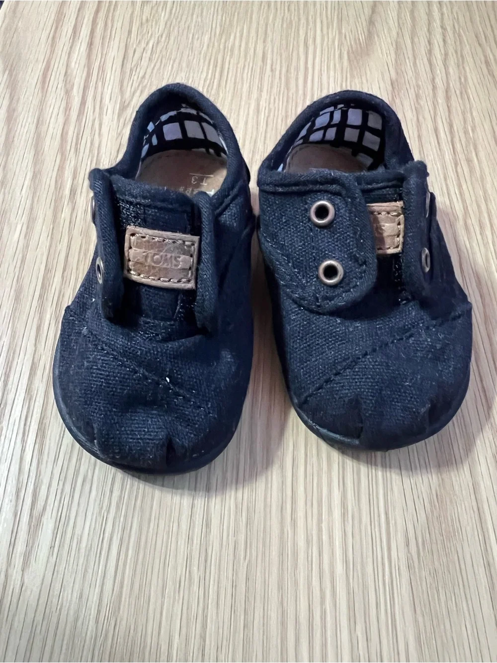 Toms Black Canvas Slip-On Baby & Walker Shoes